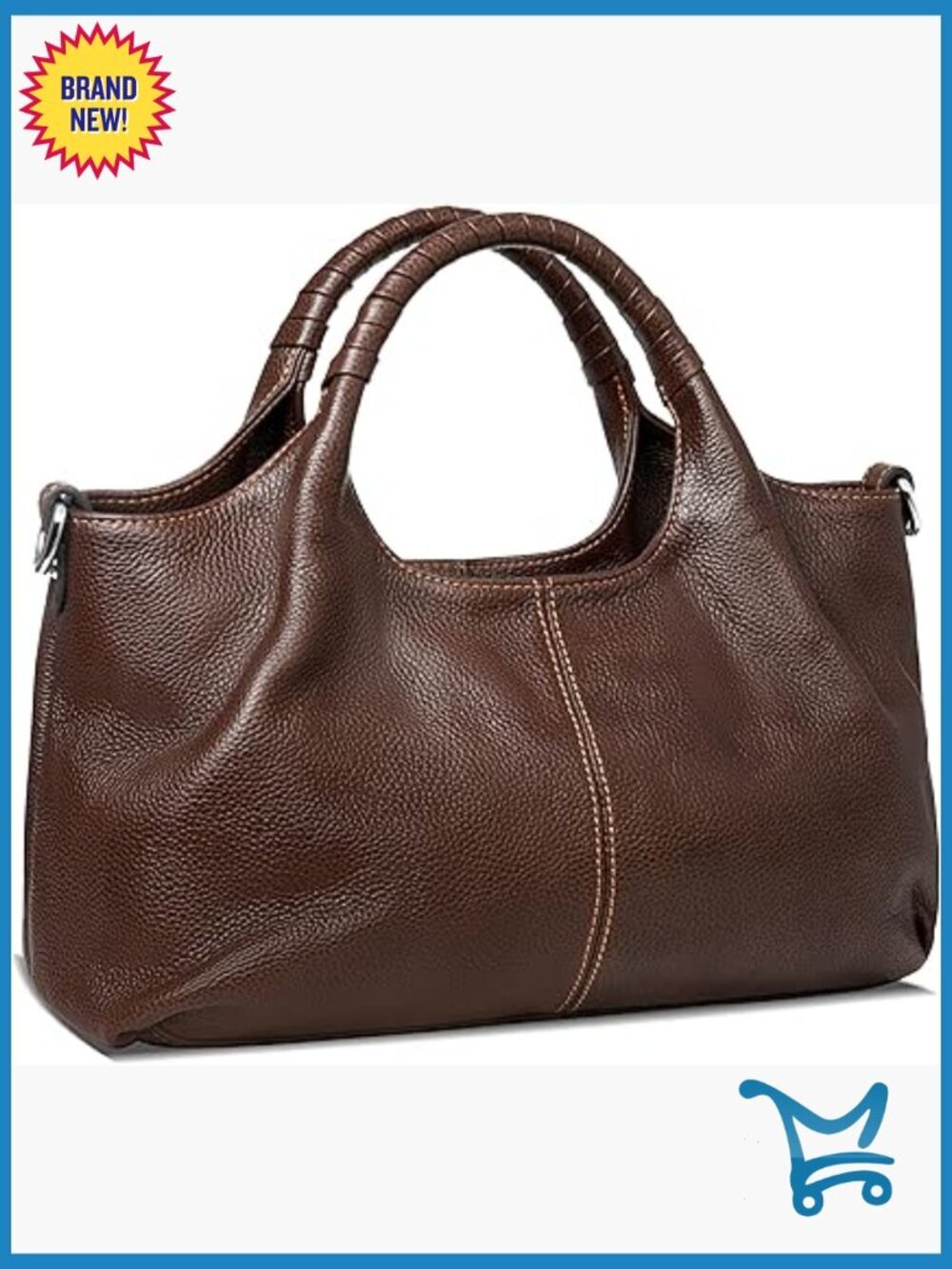 Genuine Leather Crossbody Satchel Hobo Tote Medium Size Shoulder Bag
